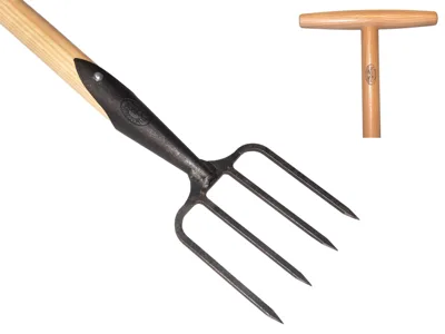 Vidle na obnovu trávníku DeWit, násada 90 cm